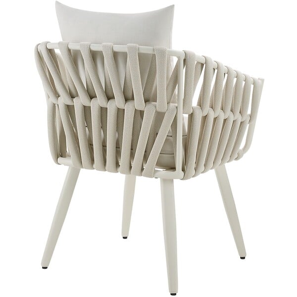 TECTAKE - Chaise Lugano au design « Rope » avec structure en aluminium beige - large