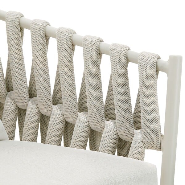 TECTAKE - Chaise Lugano au design « Rope » avec structure en aluminium beige - large