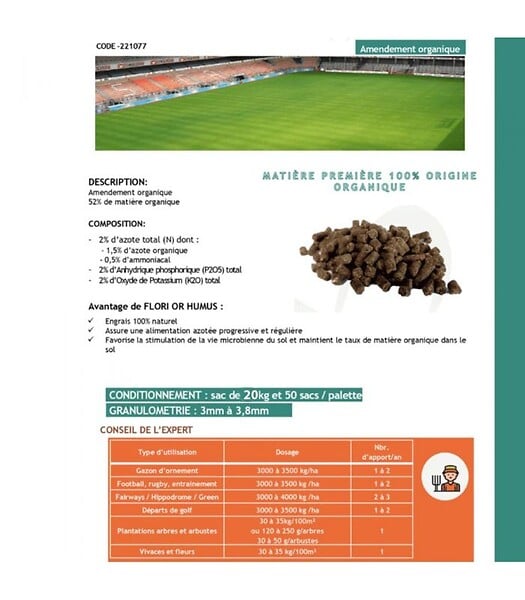 FLORIVERT - Engrais organique Flori Or Humus 20 kg 100% naturel, pour potagers et plantations - Florivert NEG02046 - large
