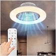 TECTAKE - Plafonnier led avec ventilateur intégré blanc ø 50 cm 3 000 6500 k 3 vitesses discret à intensité variable - vignette