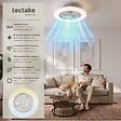 TECTAKE - Plafonnier led avec ventilateur intégré blanc ø 50 cm 3 000 6500 k 3 vitesses discret à intensité variable - vignette