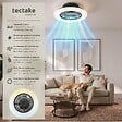 TECTAKE - Plafonnier led avec ventilateur intégré noir à intensité variable 50 cm 3000-6500 k 3 vitesses discrètement - vignette