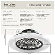 TECTAKE - Plafonnier led avec ventilateur intégré noir à intensité variable 50 cm 3000-6500 k 3 vitesses discrètement - vignette