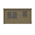 ALTANKA - Abri de jardin en bois - 12m2 - 4x3m - Traité - Ep. 28mm - Couleur: vert - DOM381 - vignette