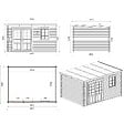 ALTANKA - Abri de jardin en bois - 12m2 - 4x3m - Traité - Ep. 28mm - Couleur: vert - DOM381 - vignette