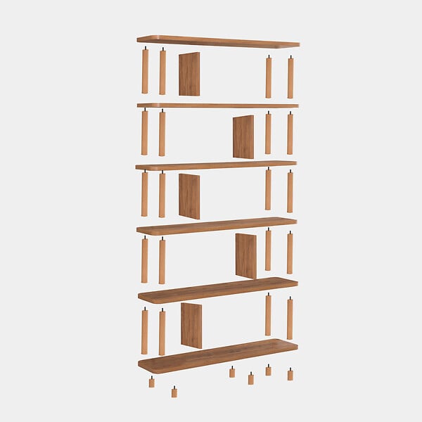 HABITAT ET JARDIN - Bibliothèque en bois "Meta" - 120 x 28 x 168 cm - Marron - large