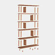 HABITAT ET JARDIN - Bibliothèque en bois "Meta" - 120 x 28 x 168 cm - Marron - vignette