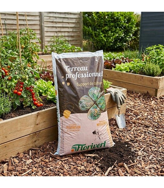 FLORIVERT - Pack de 20 sacs de terreau français pour plantes vertes et fleurs Flori Horticole 70L NEG01644-20x70 - large