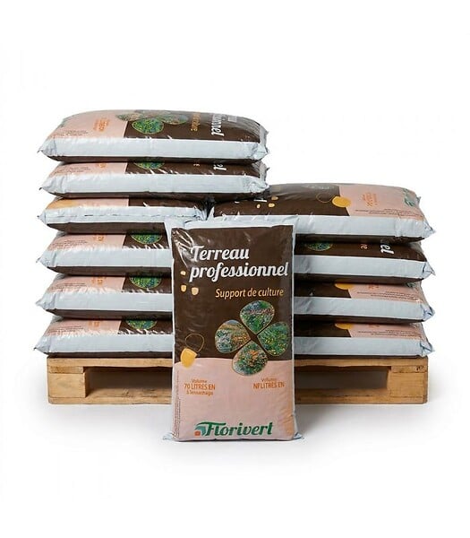 FLORIVERT - Pack de 10 sacs de terreau français pour plantes vertes et fleurs Flori Horticole 70L NEG01644-10x70 - large