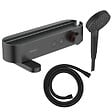 HANSGROHE - Pack mitigeur bain douche thermostatique ShowerTablet Select + Flexible Isiflex + Douchette Vernis Blend Noir mat - vignette