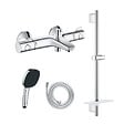 GROHE - Pack mitigeur BD mécanique Grohtherm 800 + Douchette Vitalio Comfort 110 + Barre Quickflix Vitalio Smartactive + Flexible - vignette