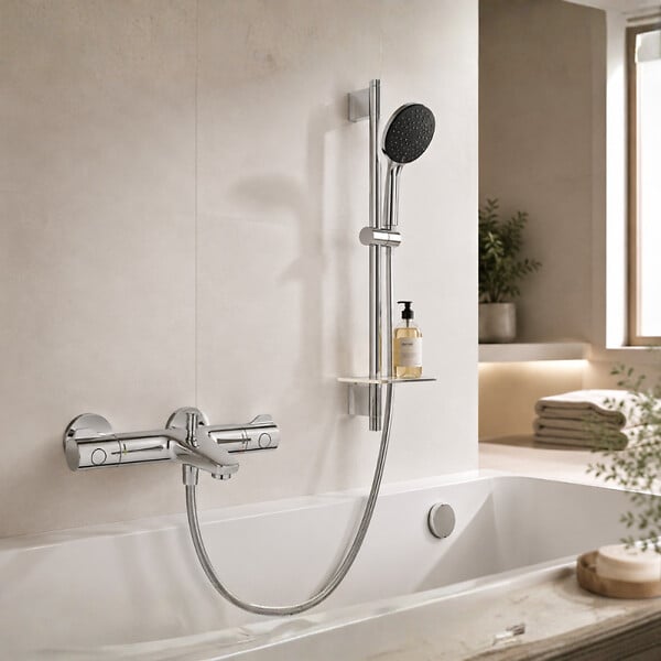 GROHE - Pack mitigeur BD mécanique Grohtherm 800 + Douchette Vitalio Comfort 110 + Barre Quickflix Vitalio Smartactive + Flexible - large