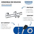 GROHE - Pack mitigeur BD mécanique Grohtherm 800 + Douchette Vitalio Comfort 110 + Barre Quickflix Vitalio Smartactive + Flexible - vignette
