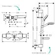 HANSGROHE - Pack mitigeur baignoire thermostatique Ecostat Universal chromé + Ensemble de douche Crometta 2 jets blanc/chromé - vignette