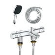 GROHE - Mitigeur baignoire thermostatique Grohtherm 800 avec colonnettes Idro'Flex + Douchette 2 jets Comfort + Flexible - vignette