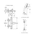 GROHE - Mitigeur baignoire thermostatique Grohtherm 800 avec colonnettes Idro'Flex + Douchette 2 jets Comfort + Flexible - vignette