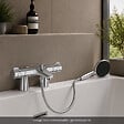 GROHE - Mitigeur baignoire thermostatique Grohtherm 800 avec colonnettes Idro'Flex + Douchette 2 jets Start + Flexible - vignette
