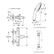 GROHE - Mitigeur baignoire thermostatique Grohtherm 800 avec colonnettes Idro'Flex + Douchette 2 jets Start + Flexible - vignette