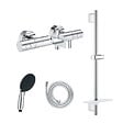 GROHE - Pack mitigeur BD thermostatique Precision Get + Douchette Vitalio Start 110 + Barre Quickflix Vitalio Smartactive + Flexible - vignette