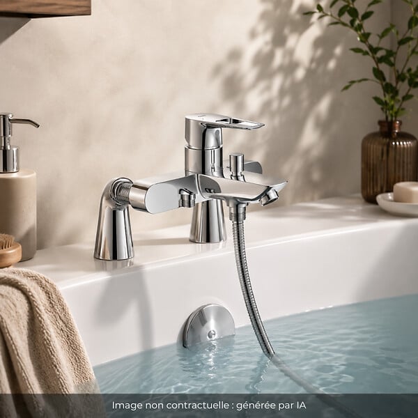GROHE - Mitigeur baignoire mécanique Grohe Start Loop avec colonnettes Idro'Flex - large
