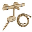 HANSGROHE - Pack mitigeur bain douche thermostatique Ecostat Comfort + Flexible Isiflex + Pommeau Raindance Select 3jets bronze - vignette