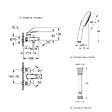 GROHE - Mitigeur baignoire mécanique Swift avec colonnettes Idro'Flex + Douchette 2 jets Comfort + Flexible - vignette