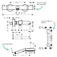 HANSGROHE - Pack mitigeur bain douche thermostatique Ecostat Comfort + Flexible Isiflex + Pommeau Pulsify 3jets Relaxation noir mat - vignette