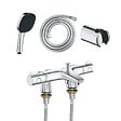 GROHE - Mitigeur baignoire thermostatique Precision Trend avec colonnettes Idro'Flex + Douchette 2 jets Comfort + Flexible + Support - vignette