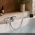 GROHE - Mitigeur baignoire thermostatique Precision Trend avec colonnettes Idro'Flex + Douchette 2 jets Comfort + Flexible - vignette