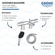 GROHE - Mitigeur baignoire thermostatique Precision Trend avec colonnettes Idro'Flex + Douchette 2 jets Comfort + Flexible - vignette