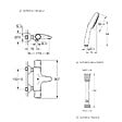 GROHE - Mitigeur baignoire thermostatique Precision Trend avec colonnettes Idro'Flex + Douchette 2 jets Comfort + Flexible - vignette