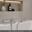 GROHE - Mitigeur baignoire thermostatique Grohtherm 800 Cosmopolitan 1/2 avec colonnettes Idro'Flex + Douchette 1 jet + Flexible - vignette