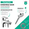 HANSGROHE - Pack mitigeur bain douche mécanique Vernis Blend C2 + Pommeau de douche Vernis Blend + Flexible Isiflex chromé - vignette
