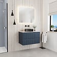 CERAMIA - Meuble de salle de bain 80 cm bleu foncé Ceramia 79,4 x 45,5 x 50 cm (CERAMIA-3DB80) - vignette