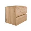 SWISS AQUA TECHNOLOGIES - Meuble salle de bain suspendu 59 x 50 x 45 cm – 2 tiroirs – plaque de recouvrement – chêne mat – B-Way (BWAY260OAKDESK) - vignette