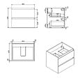 SWISS AQUA TECHNOLOGIES - Meuble salle de bain suspendu 59 x 50 x 45 cm – 2 tiroirs – plaque de recouvrement – chêne mat – B-Way (BWAY260OAKDESK) - vignette