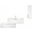 BURGBAD - Meuble vasque 90 cm Olena en décaler blanc brillant + colonne - vignette