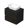 SWISS AQUA TECHNOLOGIES - Cube Way 60x47,5x46 cm meuble de salle de bain suspendu avec lavabo et plaque de recouvrement, marron mat (CUBE3D46602ZHKD) - vignette