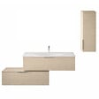 BURGBAD - Meuble vasque 120 cm Olena en décaler chêne clair + colonne - vignette