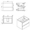 SWISS AQUA TECHNOLOGIES - Meuble salle de bain suspendu 59 x 50 x 45 cm avec lavabo céramique blanc brillant – 2 tiroirs – B-Way (BWAY260WU1BI) - vignette