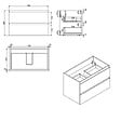 SWISS AQUA TECHNOLOGIES - B-Way 79x50x45 cm meuble de salle de bain suspendu 2 tiroirs avec lavabo en marbre coulé, chêne mat (BWAY280OAKU) - vignette