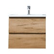 SWISS AQUA TECHNOLOGIES - B-Way 59x50x45 cm meuble de salle de bain suspendu 2 tiroirs avec lavabo en marbre coulé, chêne mat (BWAY260OAKU) - vignette