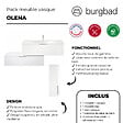 BURGBAD - Meuble vasque 120 cm Olena en décaler blanc brillant + colonne - vignette