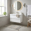 SWISS AQUA TECHNOLOGIES - Meuble de salle de bain suspendu 100 cm avec lavabo, 2 tiroirs, blanc brillant, SAT B-Way (BWAY2100WU1BI) - vignette