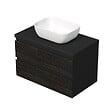 SWISS AQUA TECHNOLOGIES - Cube Way 80x47,5x46 cm meuble de salle de bain suspendu avec lavabo et plaque de recouvrement, marron mat (CUBE3D46802ZHKD) - vignette