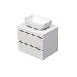 SWISS AQUA TECHNOLOGIES - Cube Way 60x47,5x46 cm meuble de salle de bain suspendu 2 tiroirs avec plaque + vasque, blanc mat (CUBE3D46602ZBKD) - vignette