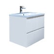 SWISS AQUA TECHNOLOGIES - Meuble salle de bain suspendu 59 x 50 x 45 cm blanc brillant 2 tiroirs avec lavabo en marbre coulé SAT B-Way (BWAY260WU) - vignette