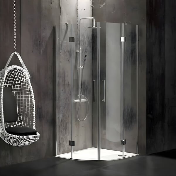 JACOB DELAFON - Receveur de douche 90 x 90 cm Flight quart de rond blanc avec bonde horizontale chromé - large