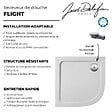 JACOB DELAFON - Receveur de douche 90 x 90 cm Flight quart de rond blanc avec bonde horizontale chromé - vignette