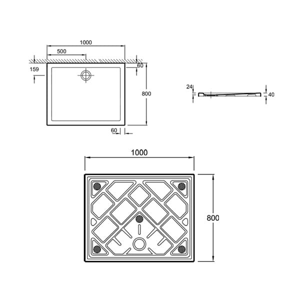 JACOB DELAFON - Receveur de douche 100 x 80 Gaspard extra-plat céramique - large
